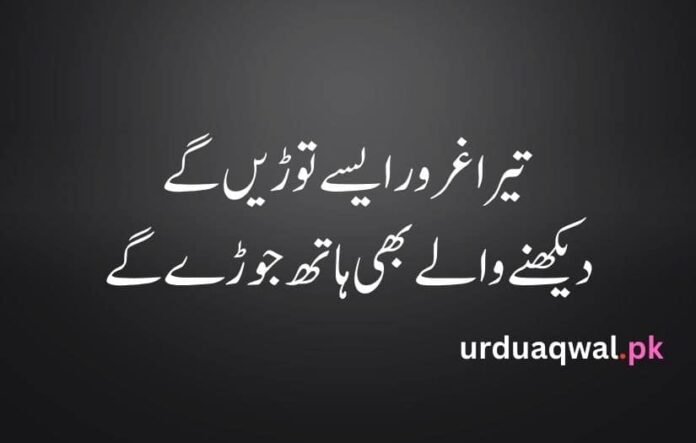 Attitude poetry in urdu 2 lines