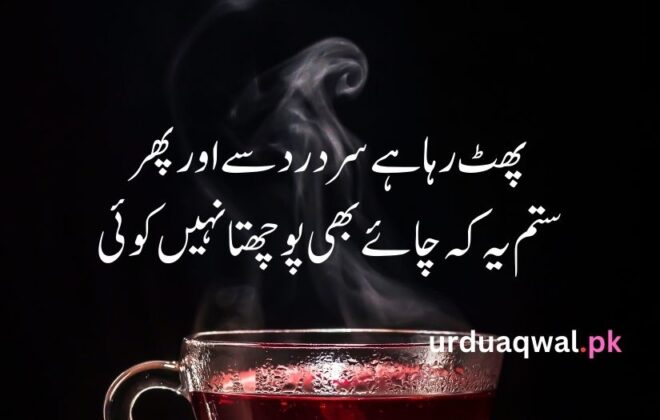 2 line shayari on chai in urdu text