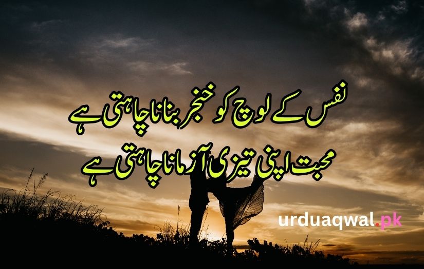 Love Poetry in Urdu text